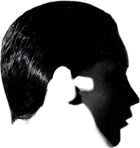 Looking Right Bw — collage cutout