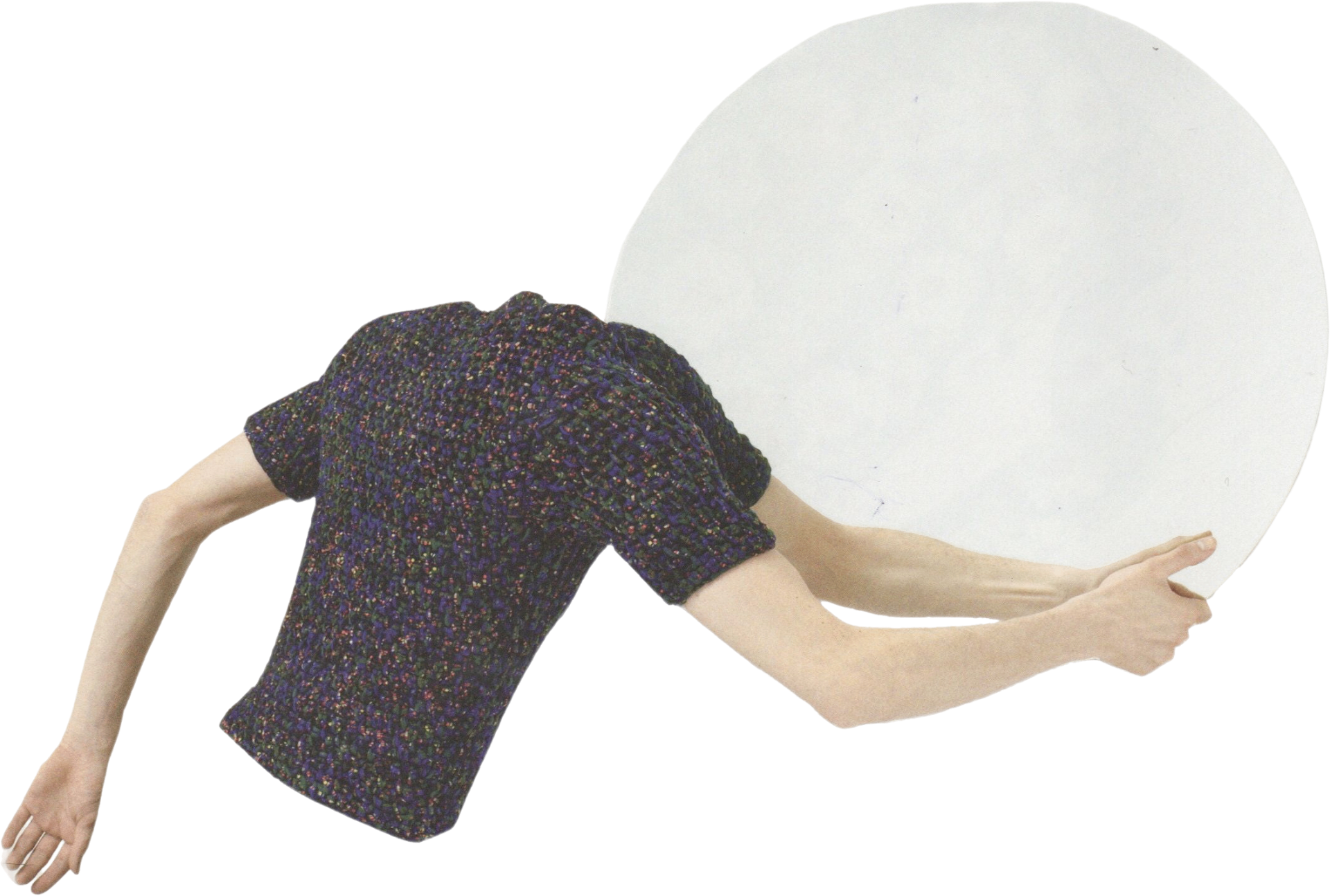 Holding Mirror — collage cutout